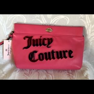 Juicy Couture Pink Clutch w/ Large Black Letters